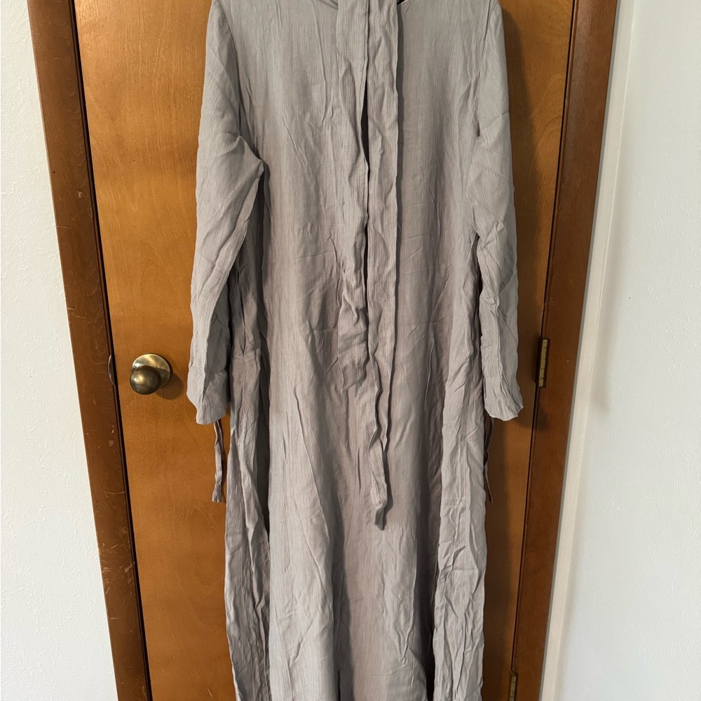 Gray Long Sleeve Maxi Dress